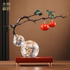 大明铜匠新中式葫芦摆件事事如意客厅玄关装饰开业乔迁之喜搬家礼物工艺品